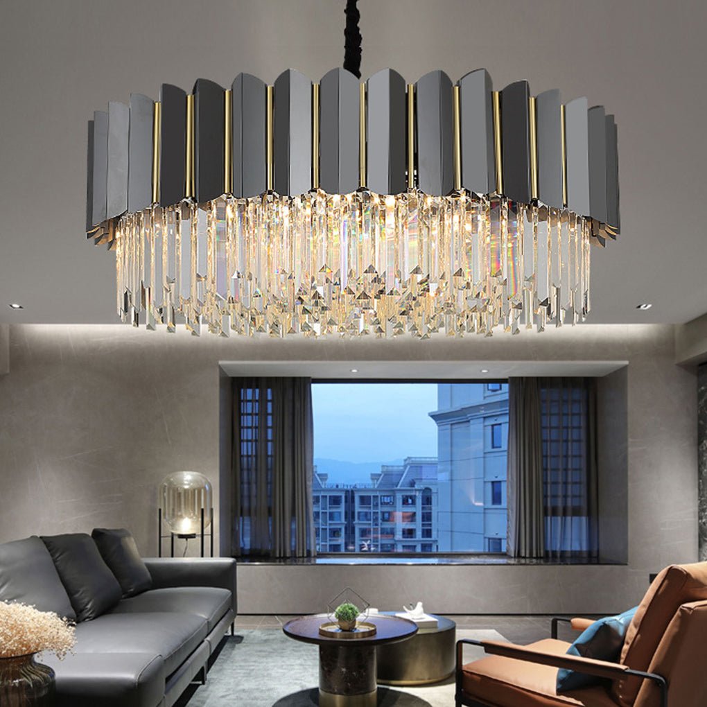 Postmodern Personality Three-color LED Home Living Room Crystal Chandelier - Dazuma