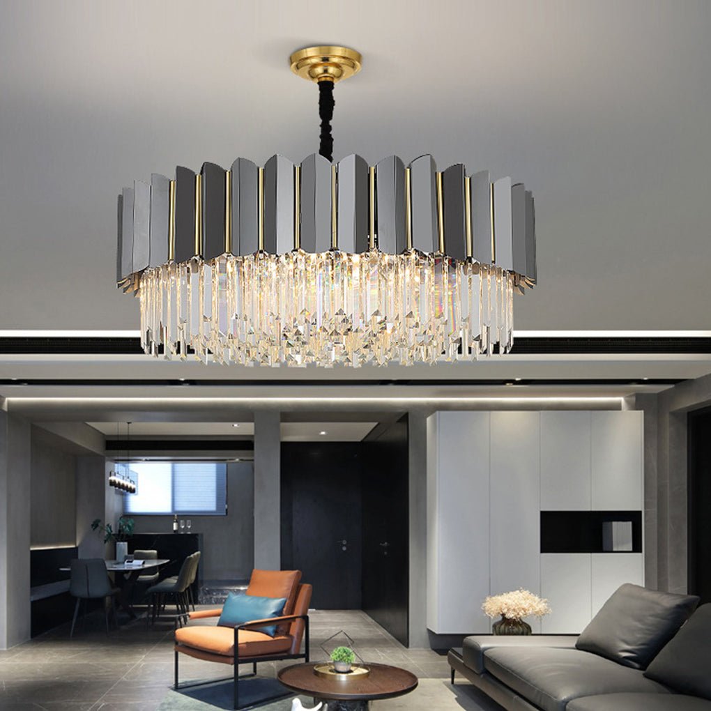 Postmodern Personality Three-color LED Home Living Room Crystal Chandelier - Dazuma
