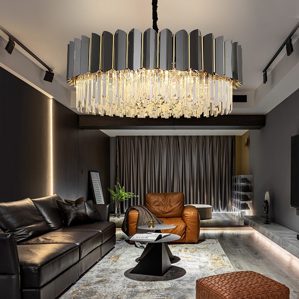 Postmodern Personality Three-color LED Home Living Room Crystal Chandelier - Dazuma