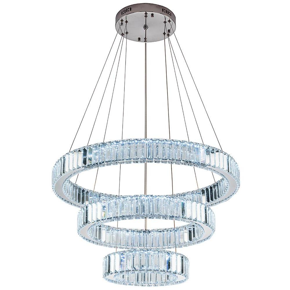 Chrome Crystal 3 - Tier Pendant Light Modern Chandelier