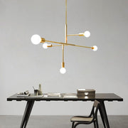 5 - light LED Artistic Glass Metal Modern Sputnik Chandelier Ceiling Lights