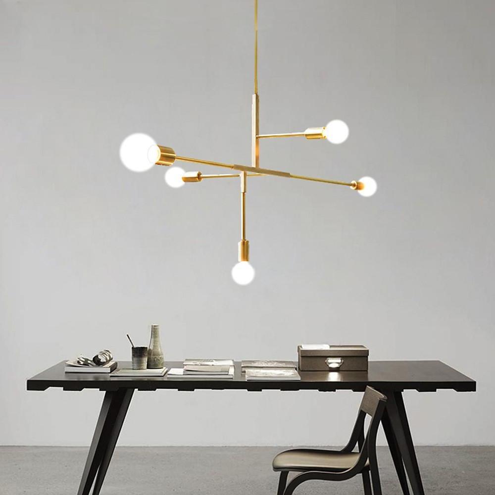 5 - light LED Artistic Glass Metal Modern Sputnik Chandelier Ceiling Lights