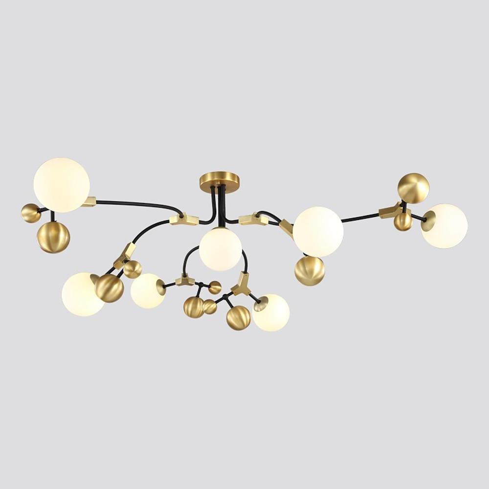 Gold Sputnik Chandelier Cle - Style Chandelier Light with 7 LED Lights