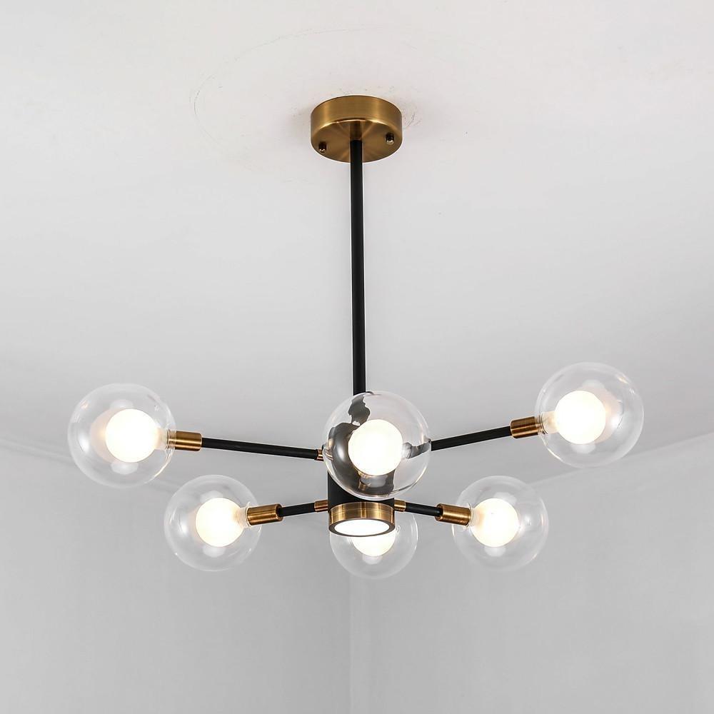 6 - light LED Glass Metal Modern Chandeliers Kitchen Island Lighting