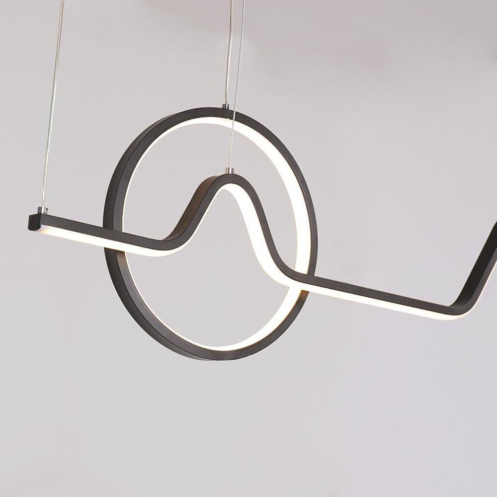 Circular Linear Dimmable LED Artistic Modern Chandeliers Kitchen Island Lighting