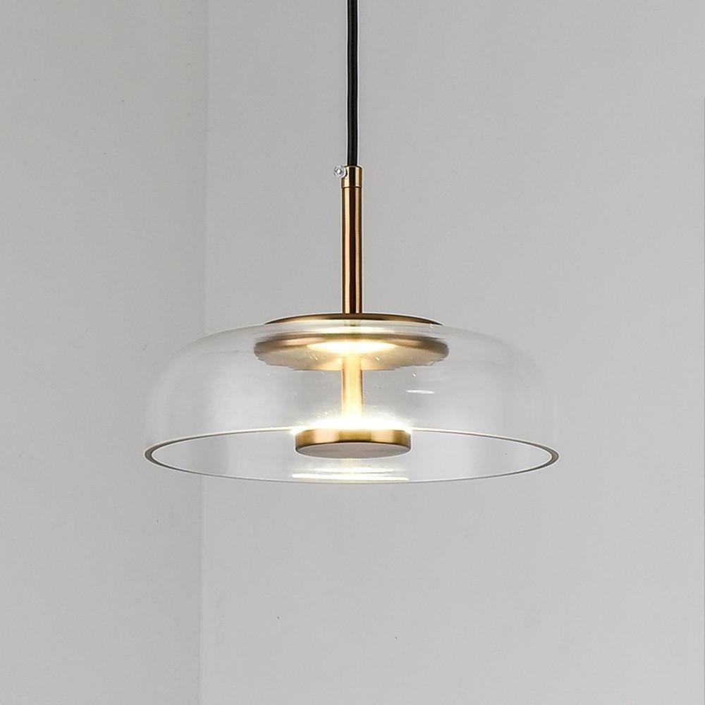 9'' LED 1-Light Single Design Pendant Light Nordic Style Modern Glass Metal Island Lights