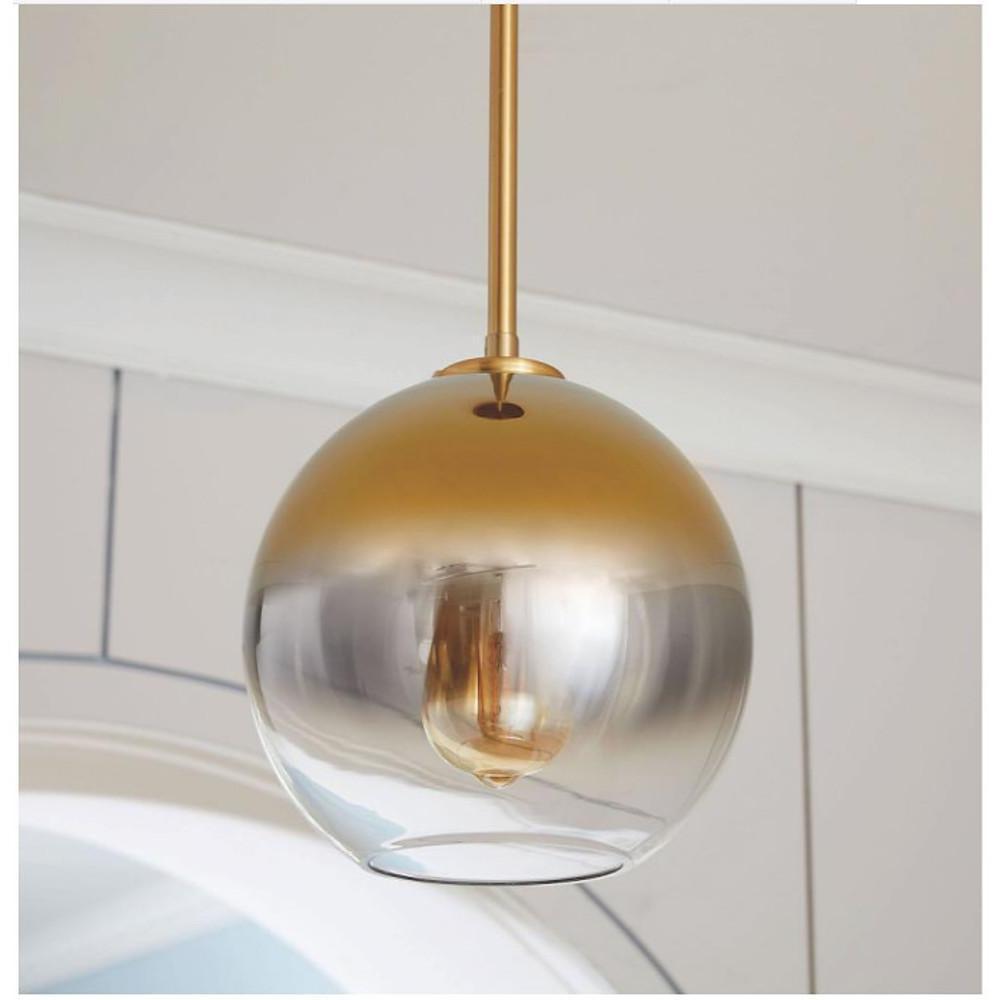 8'' LED Incandescent 1-Light Color Gradient Pendant Light Modern Glass Metal Globe Island Lights-dazuma