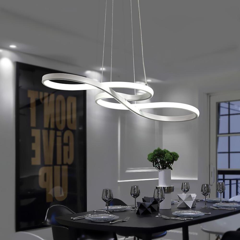 30'' LED 1-Light Geometric Shapes Dimmable Chandelier Modern LED Metal Silica gel Island Sputnik Circle Design-dazuma