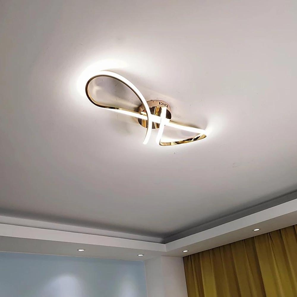 Wavy Pretty LED Nordic Linear Dimmable Semi - Flush Mount Ceiling Light