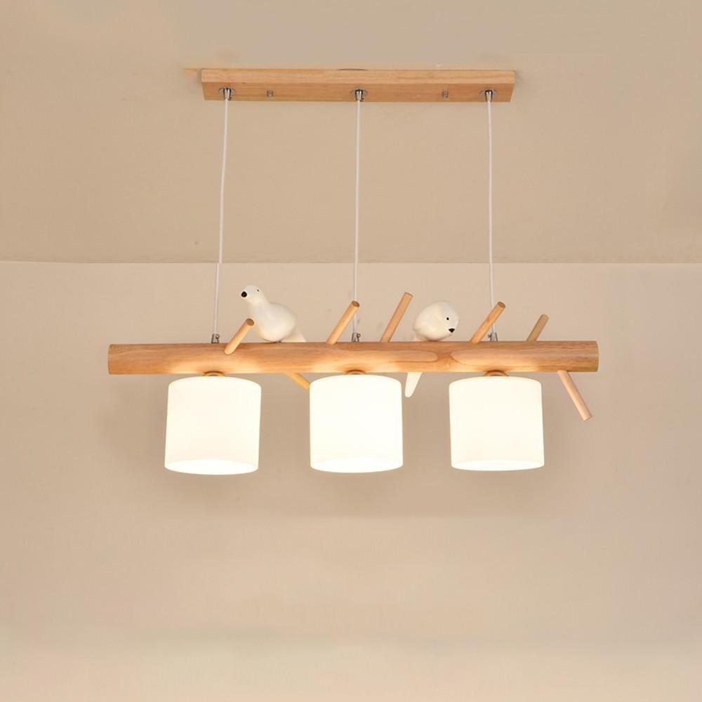 Rustic Island Kitchen Pendant Lighting Wood Glass Pendant Lighting