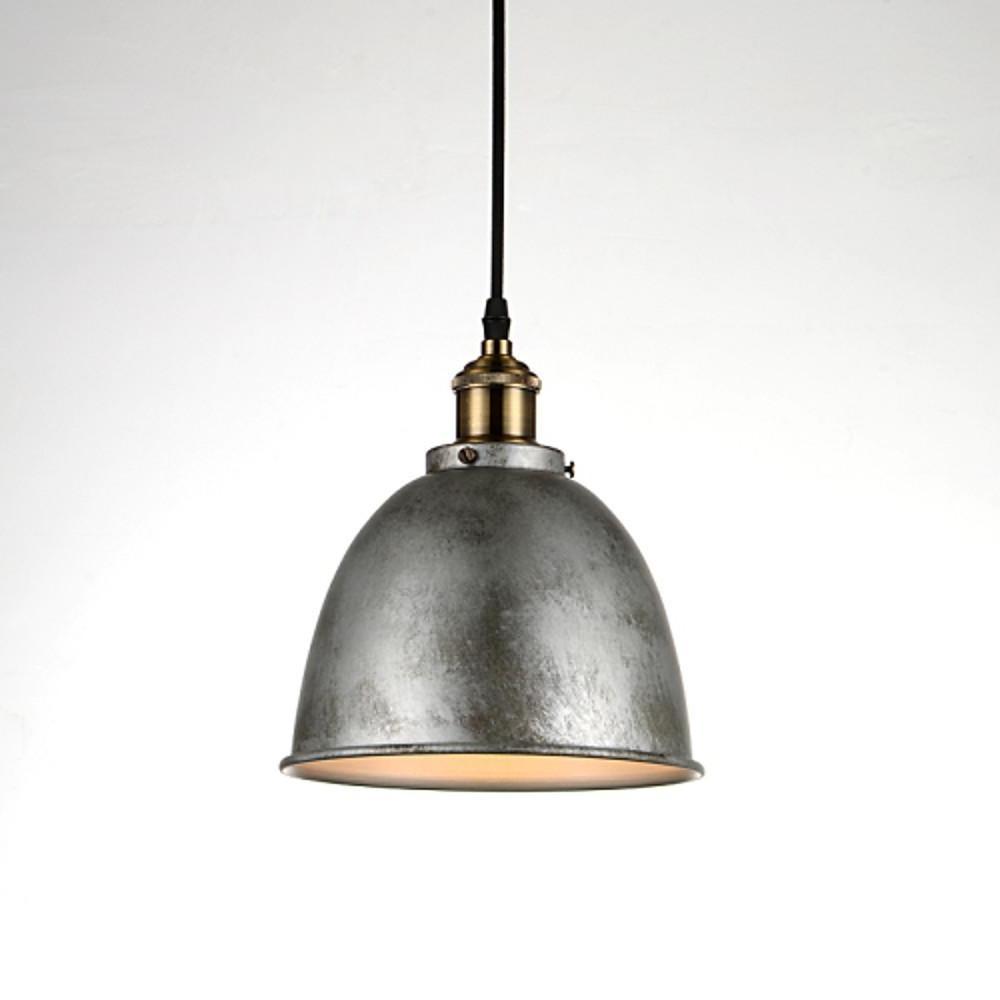 8'' White Rustic Dome Pendant Light Bowled Metal Industrial Pendant Li ...