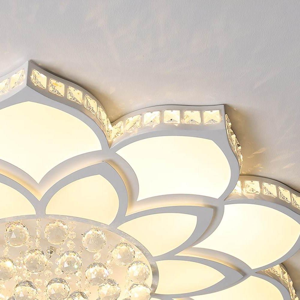27'' LED 1-Light Crystal Dimmable New Design Creative Flush Mount Lights Modern LED Metal Acrylic Crystal Novelty Geometrical Crystal Dimmable Ceiling Lights