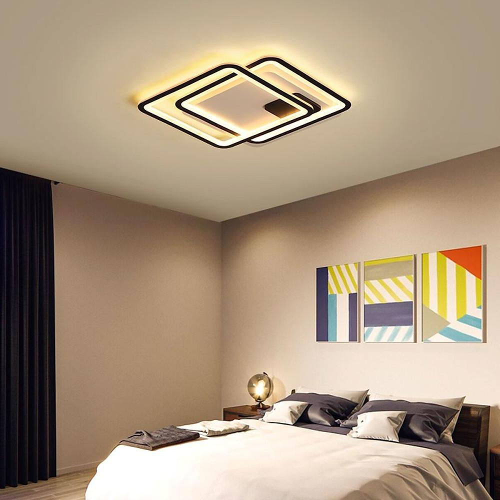 18'' LED 2-Light Square Line Design Dimmable Flush Mount Lights Nordic Style Chic & Modern Metal Plastic Acrylic Novelty Dimmable Ceiling Lights-dazuma