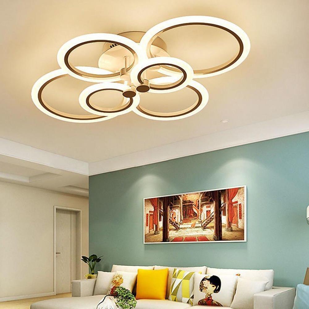 Circles Aluminum Acrylic Cluster Style Design Flush Mount Lighting LED ...