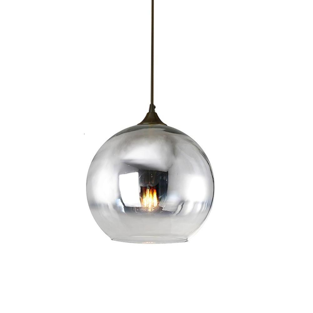 8'' LED Incandescent 1-Light Single Design Pendant Light Nordic Style Modern Metal Glass Island Lights
