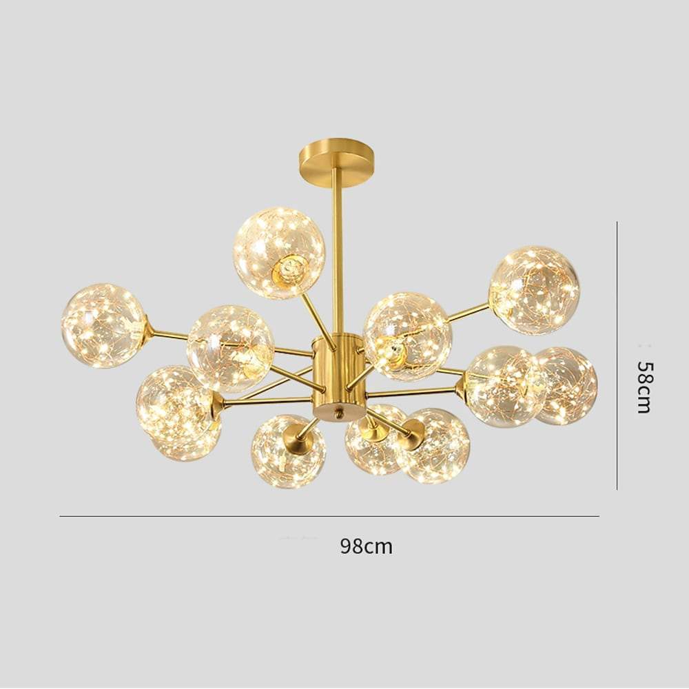 6 - light LED Glass Gold Modern Chandelier Kitchen Pendant Lighting
