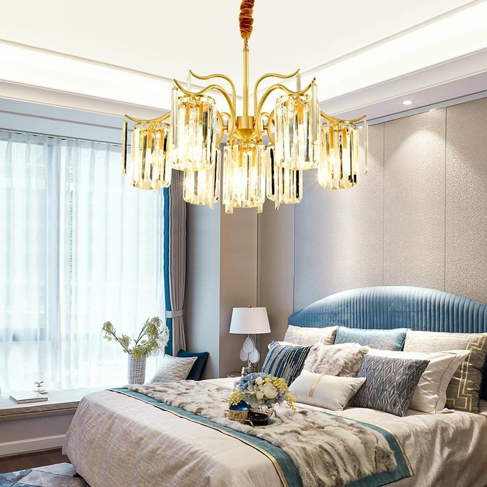 Classical 11 - lights LED Copper Glass Crystal Modern Chandeliers