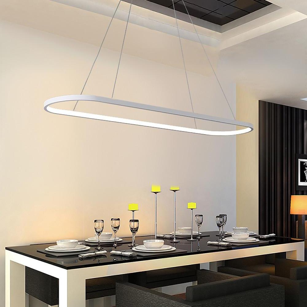 LED 1-Light Mini Style Dimmable Creative Chandelier LED Contemporary Aluminum PVC Linear Circle Design-dazuma