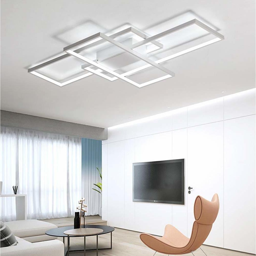Display Of Rectangles Abstract LED Flush Mount Ceiling Lights for Bedroom
