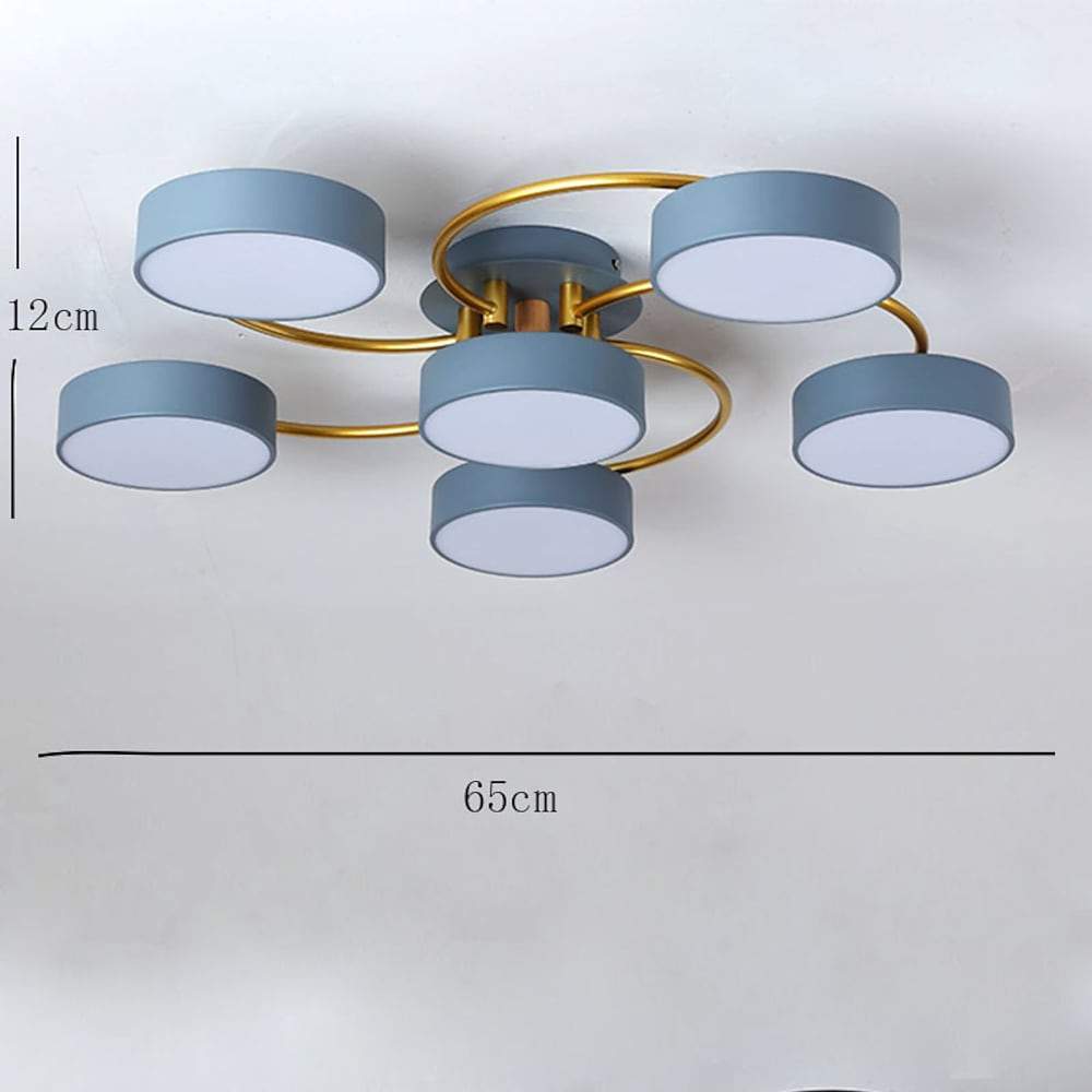 23'' LED 6-Light 4-Light Lantern Desgin Flush Mount Lights Modern Metal PVC Ceiling Lights