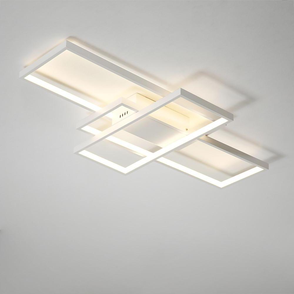 35'' LED 3-Light Cluster Design Dimmable Flush Mount Lights Metal Aluminum Linear Artistic Style Dimmable Ceiling Lights-dazuma