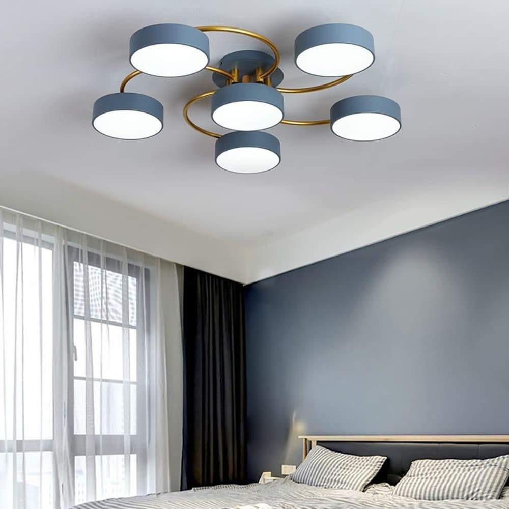 23'' LED 6-Light 4-Light Lantern Desgin Flush Mount Lights Modern Metal PVC Ceiling Lights