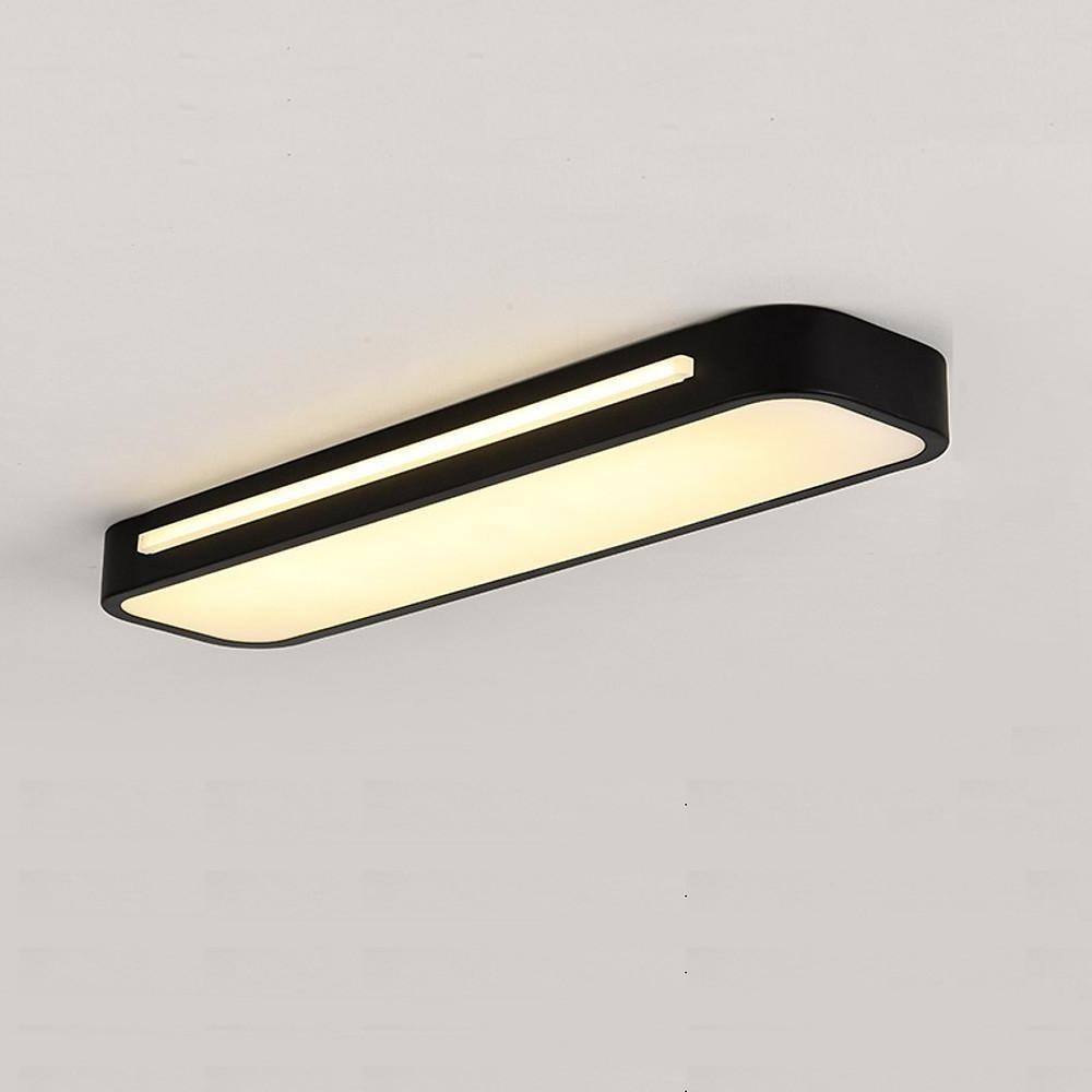 19 in. W 1 - Light Long Oval LED Flush Mount Minimalist Rectangular Ceiling Light