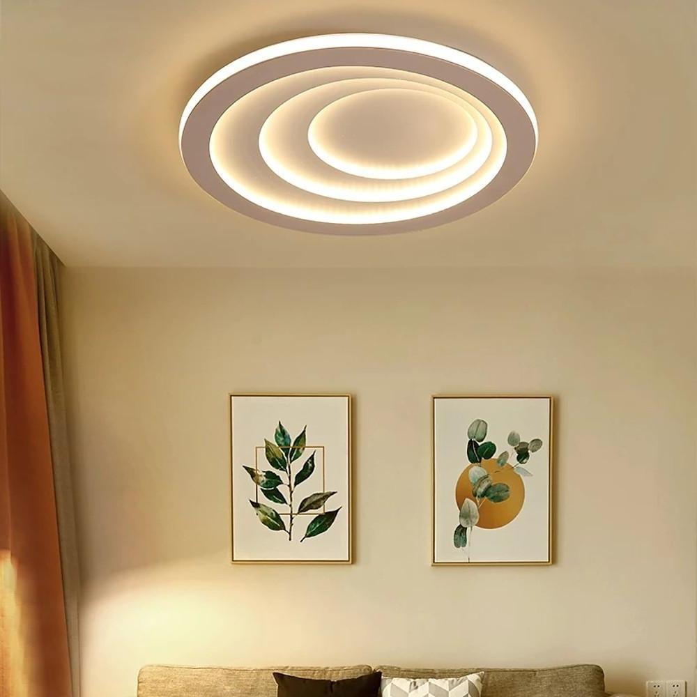 24'' LED 1-Light Geometric Shapes Flush Mount Lights Nordic Style LED Metal Acrylic Silica gel Ceiling Lights-dazuma