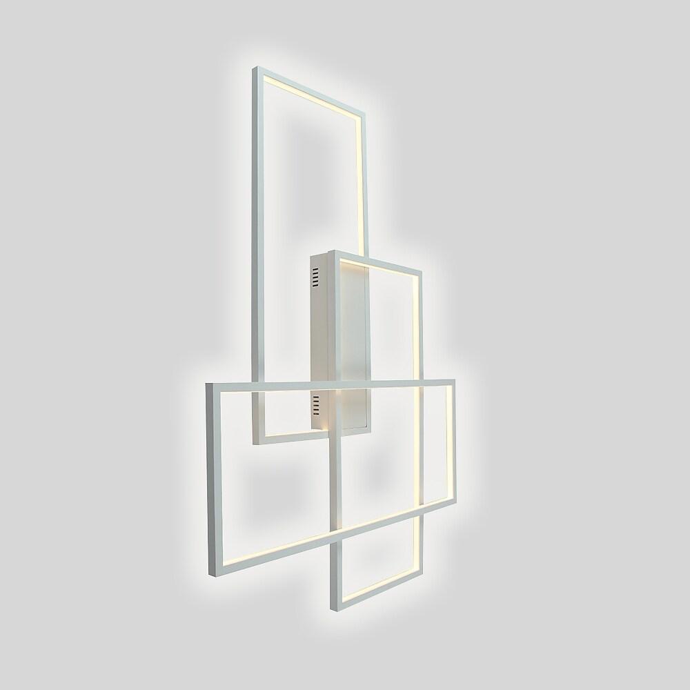 Overlapping Rectangles Aluminum Geometric Style Flush Mount Lighting LED Ceiling Light