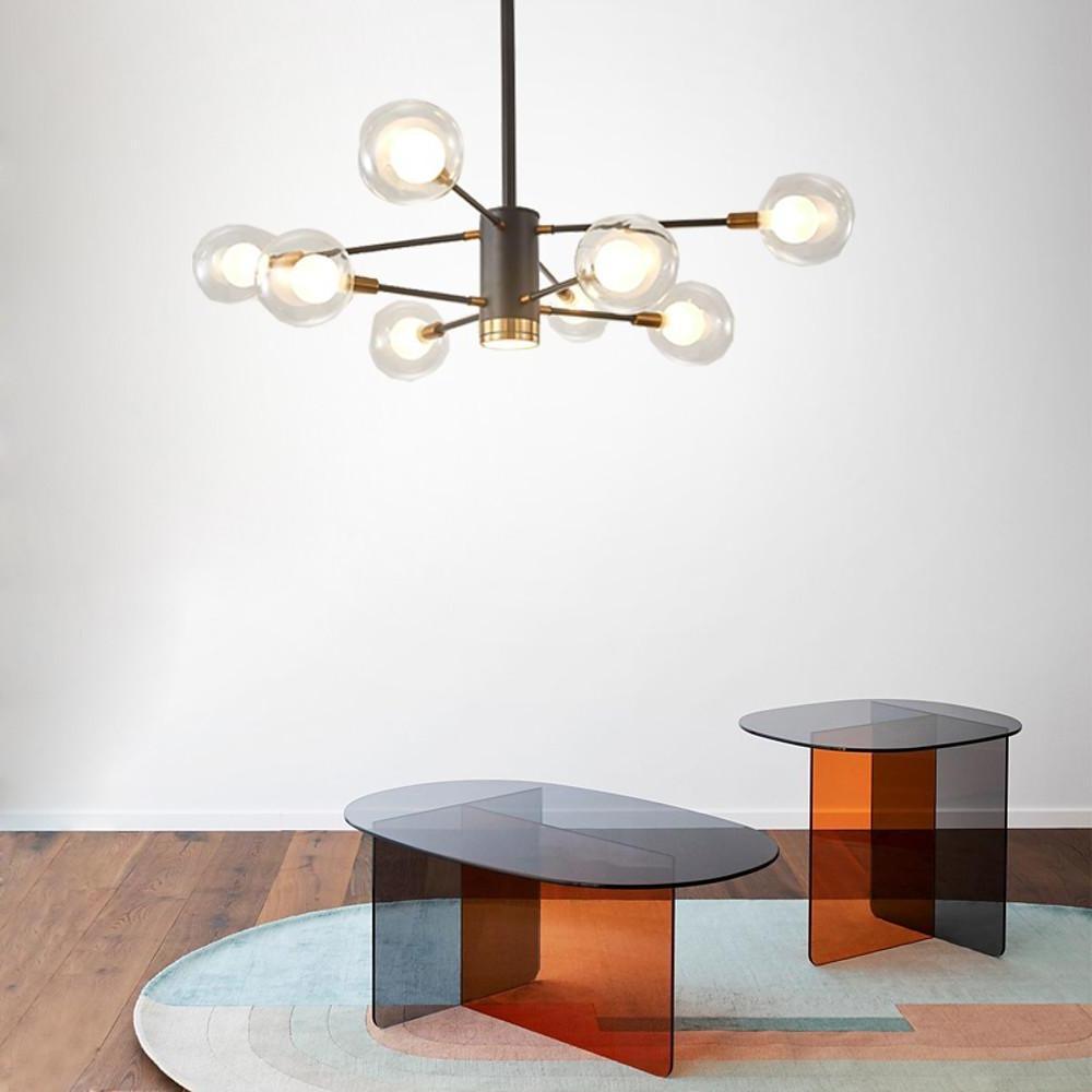 8 - light Glass LED Modern Sputnik Chandelier Hanging Lamp Island Lights