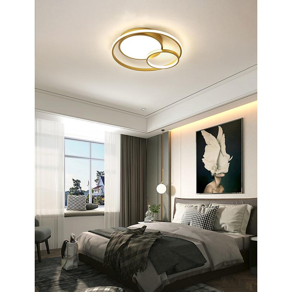 20'' LED 3-Light Single Design Flush Mount Lights Nordic Style LED Metal Aluminum Acrylic Dimmable Ceiling Lights-dazuma