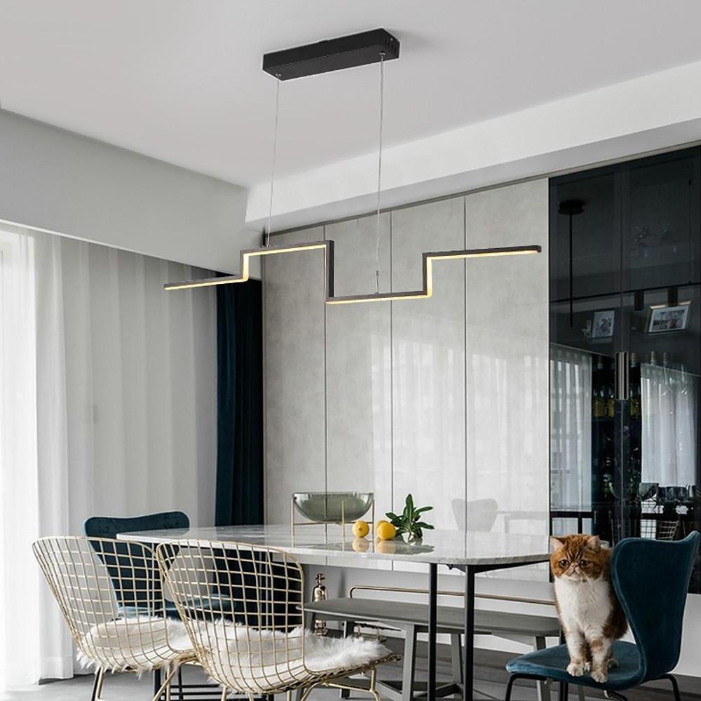 Modern Irregular Linear 1 - light Metal PVC Island Hallway LED Pendant Lighting