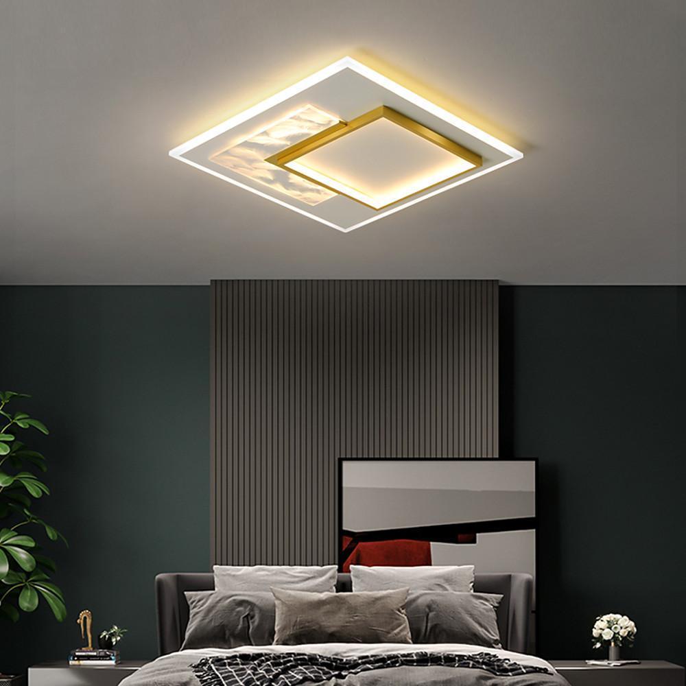 17'' LED 1-Light Single Design Flush Mount Lights Nordic Style LED Metal Feather Acrylic Dimmable Ceiling Lights-dazuma