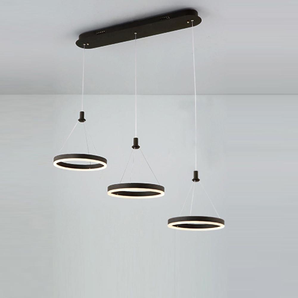 35'' LED 3-Light Multi-shade Adjustable Chandelier Modern LED Aluminum Acrylic Circle Island Lights-dazuma