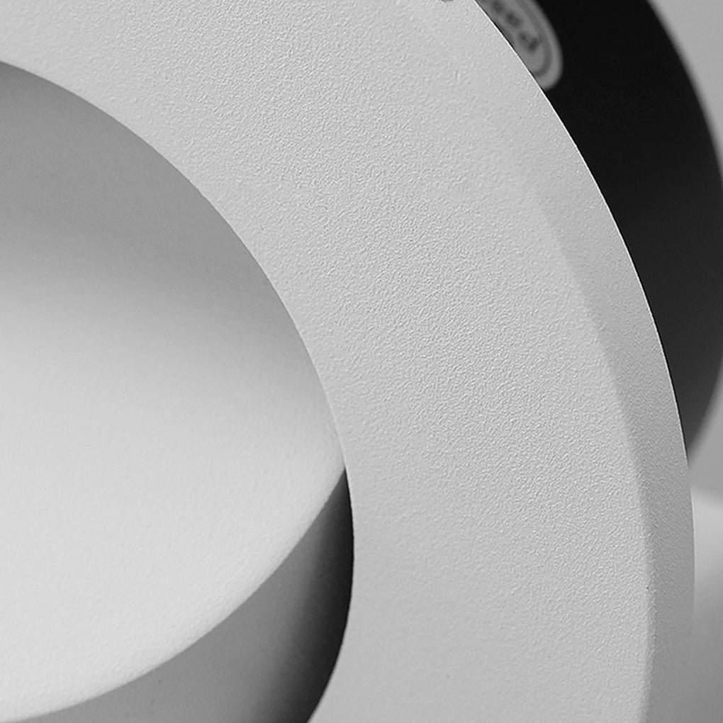 Angled lighting output detail of recessed led reading lamp with focused LED source.