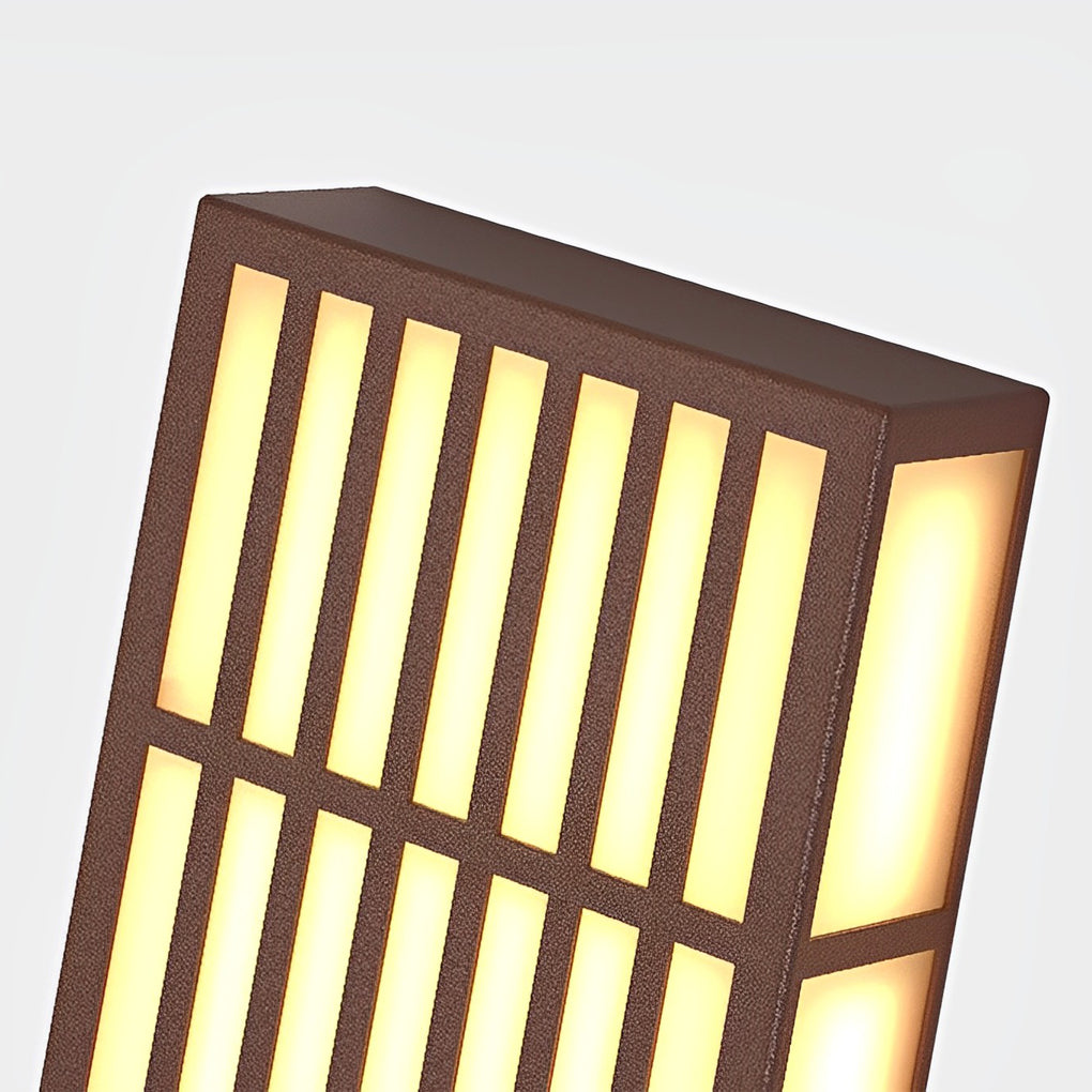 Angled view of rectangle LED outdoor wall light fixture