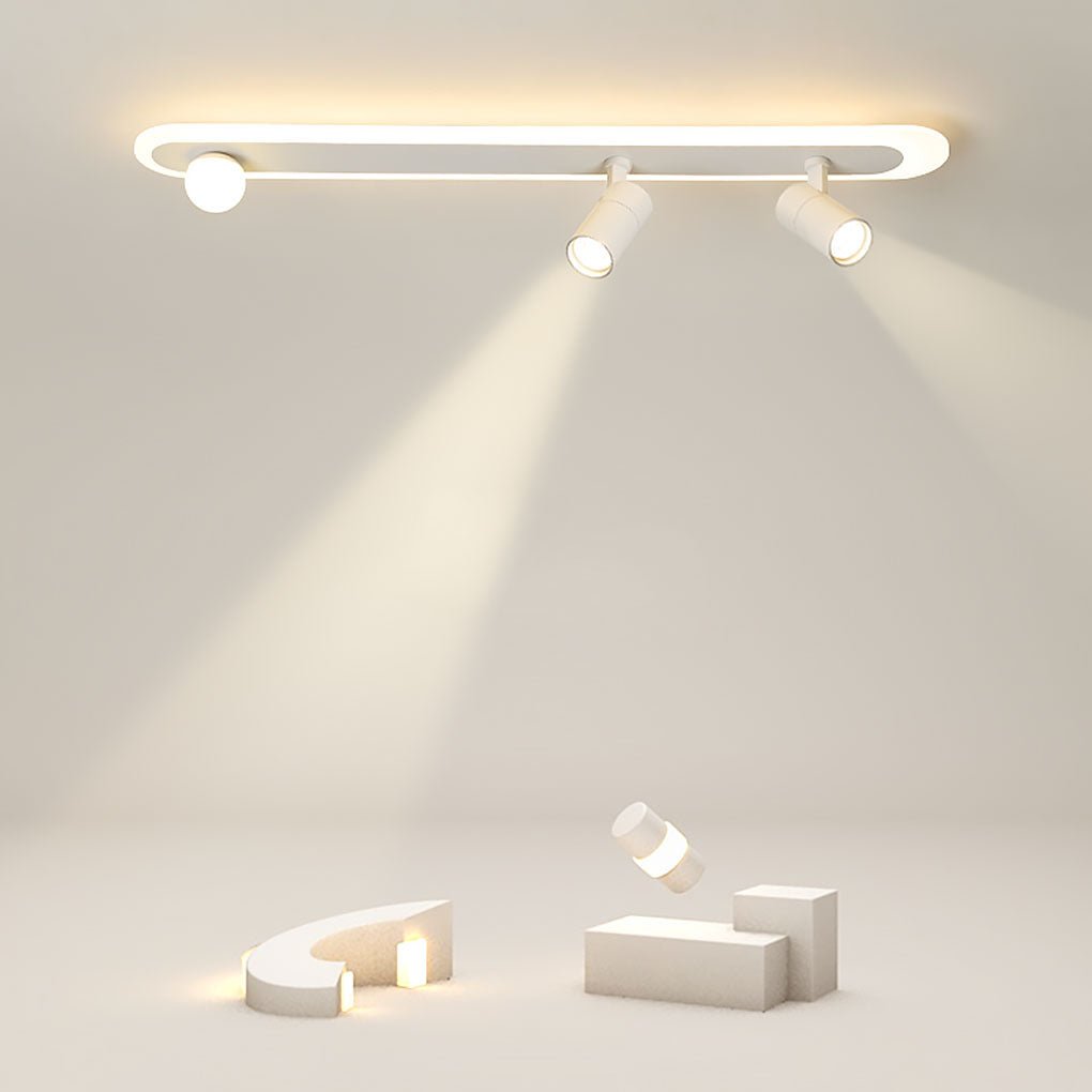 Rectangular LED Small Flush Mount Light with Spherical Bulb Spotlight - Dazuma