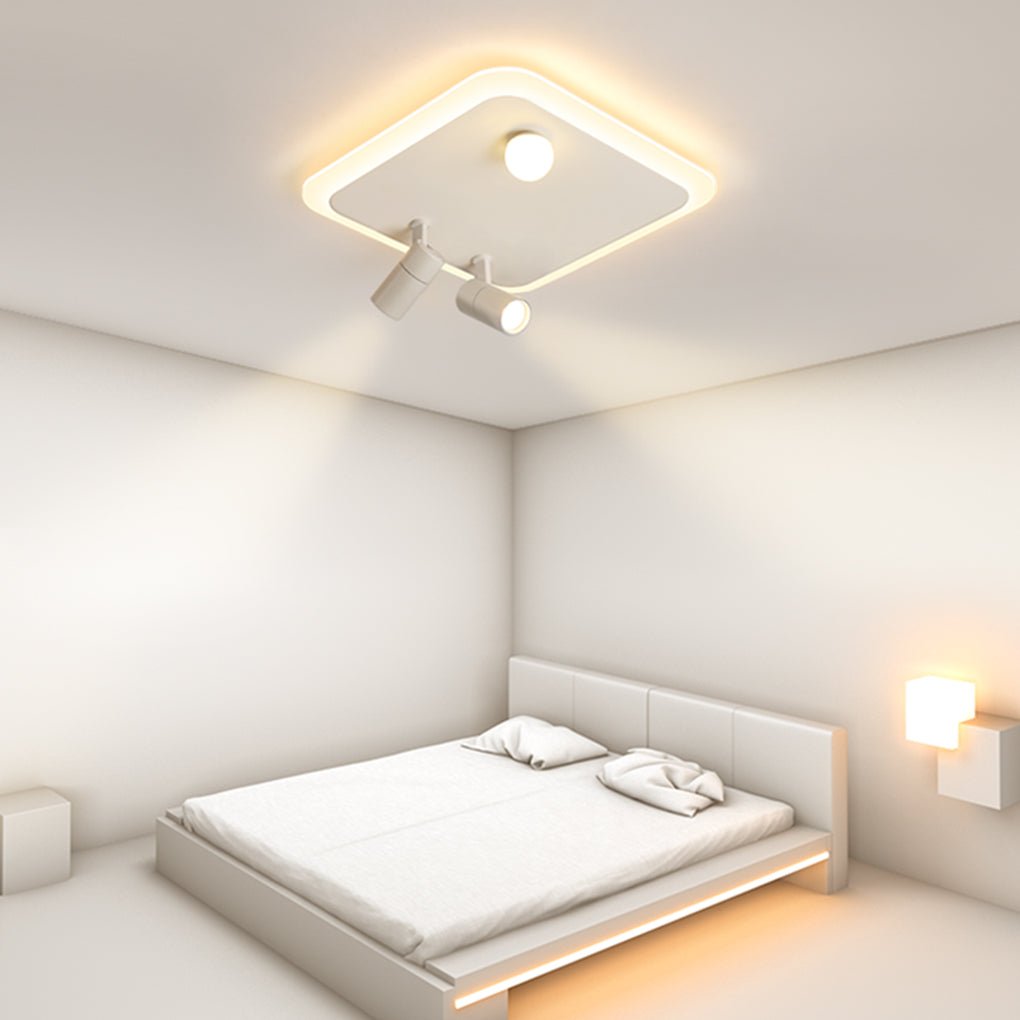 Rectangular Square Dimmable Flush Mount LED Lights with Adjustable Spotlights - Dazuma