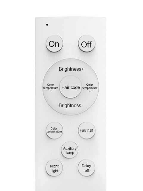 Modern linear wall sconce remote control with circular interface, offering brightness and color temperature adjustments.