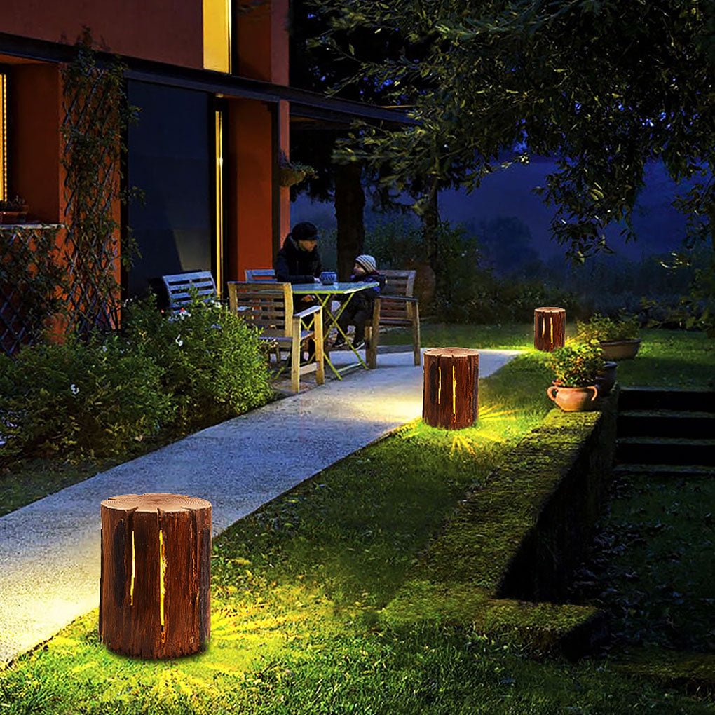 Resin Simulation Tree Stump Landscape Decorative Lamp Outdoor Garden Lawn Lights - Dazuma