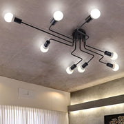 Retro Creative Industrial Style LED Three - color Light Ceiling Lamp with 8 Light Heads