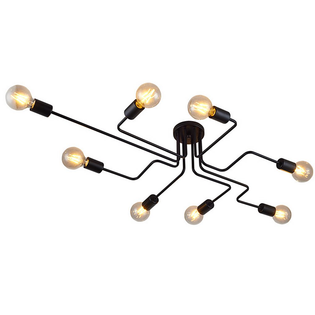 Retro Creative Industrial Style LED Three - color Light Ceiling Lamp with 8 Light Heads
