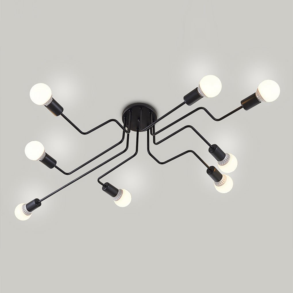Retro Creative Industrial Style LED Three-color Light Ceiling Lamp with 8 Light Heads - Dazuma