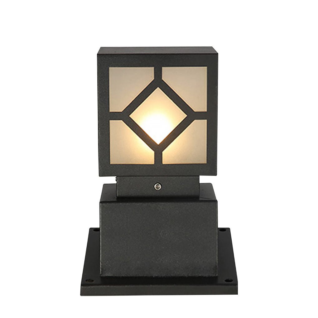 Elegant Solar - Powered Square Bollard Light Retro European Garden Lighting