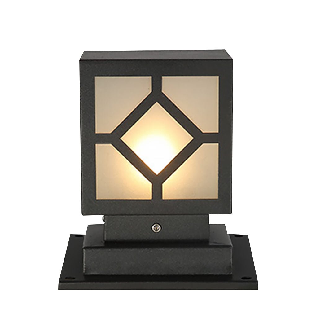 Elegant Solar - Powered Square Bollard Light Retro European Garden Lighting