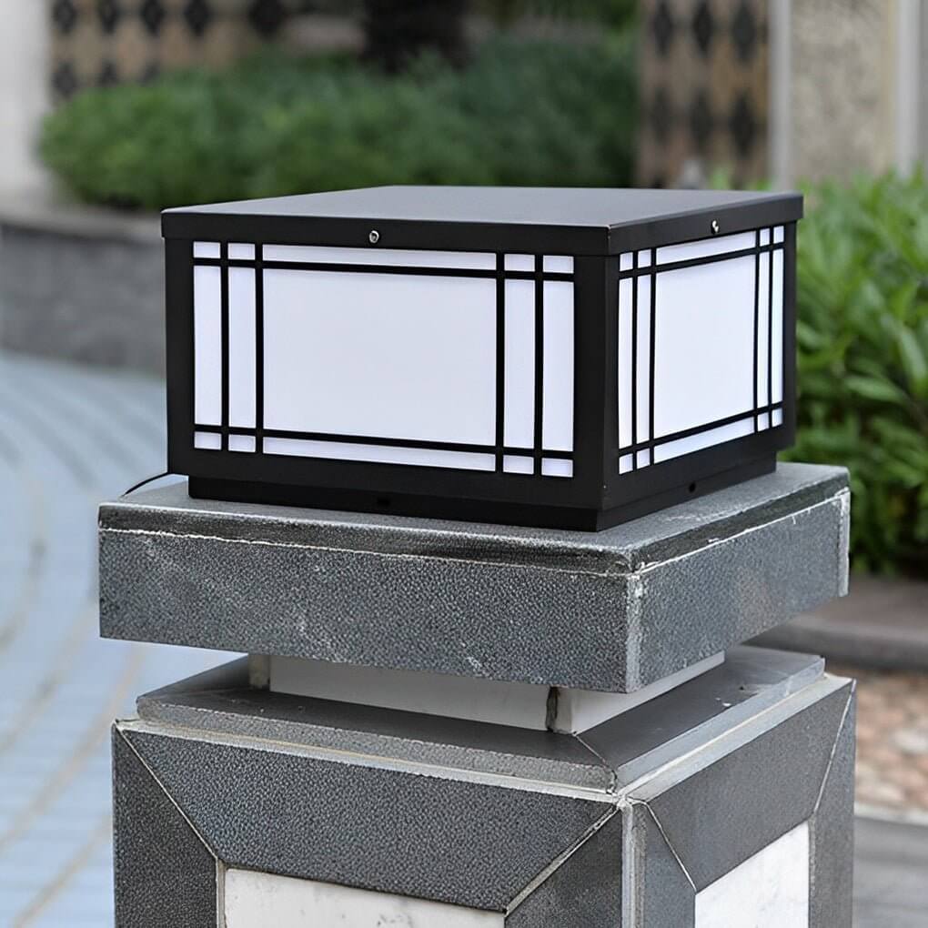 Retro Grilles Waterproof LED Fence Post Lights with Remote