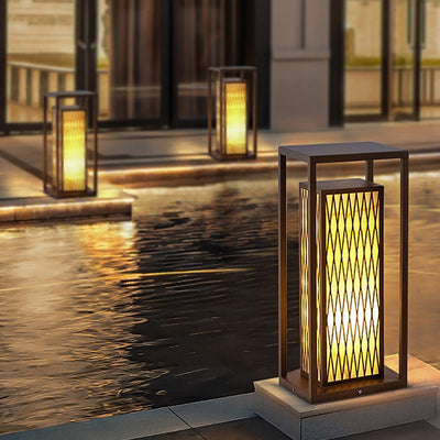 Classic Asian Courtyard Rectangular LED Outdoor Light