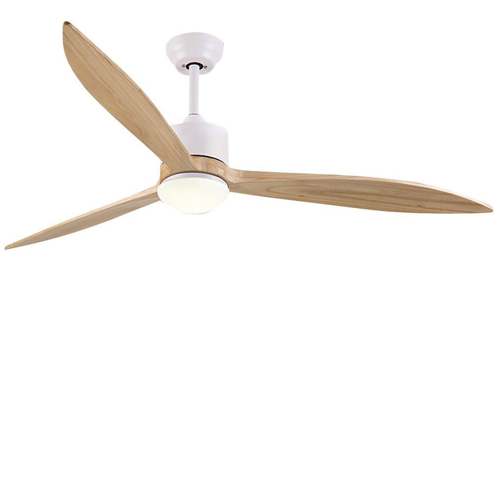 Retro Solid Wood Frequency Conversion Silent Dimming Ceiling Fan with Lights - Dazuma