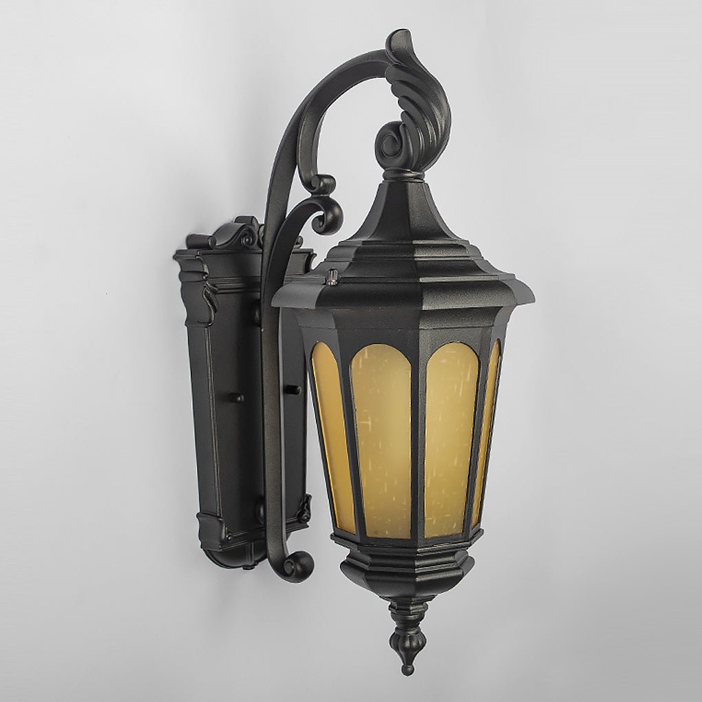 Retro wall sconce provides European-style elegance and outdoor durability, perfect for stylish exterior illumination.