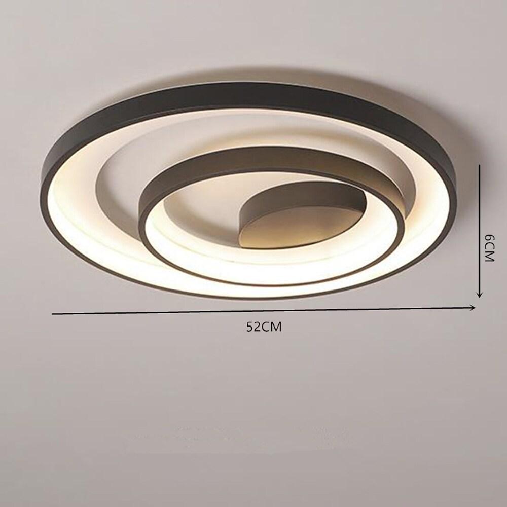 2 - Light 2 - Ring Semi - Flush Mount Ceiling Light LED Elegant Silica Gel Bedroom Light